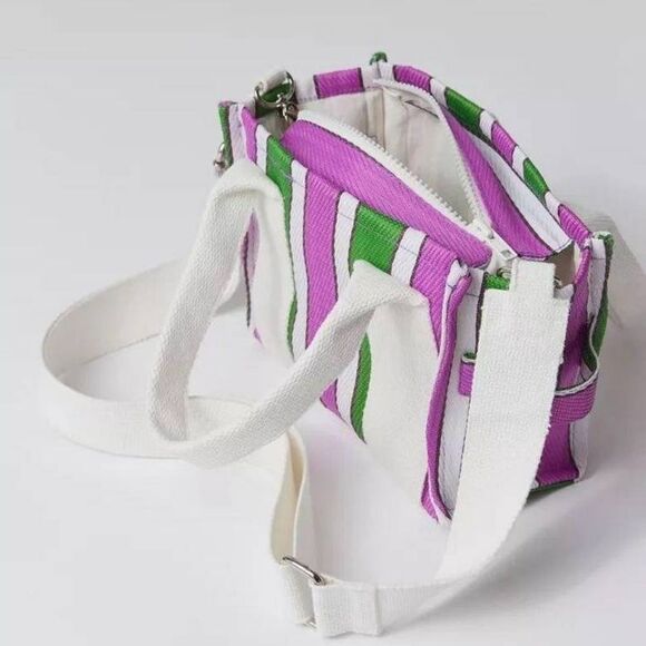 NWT Mini Stripe tote bag with Removable strap - Picture 2 of 6